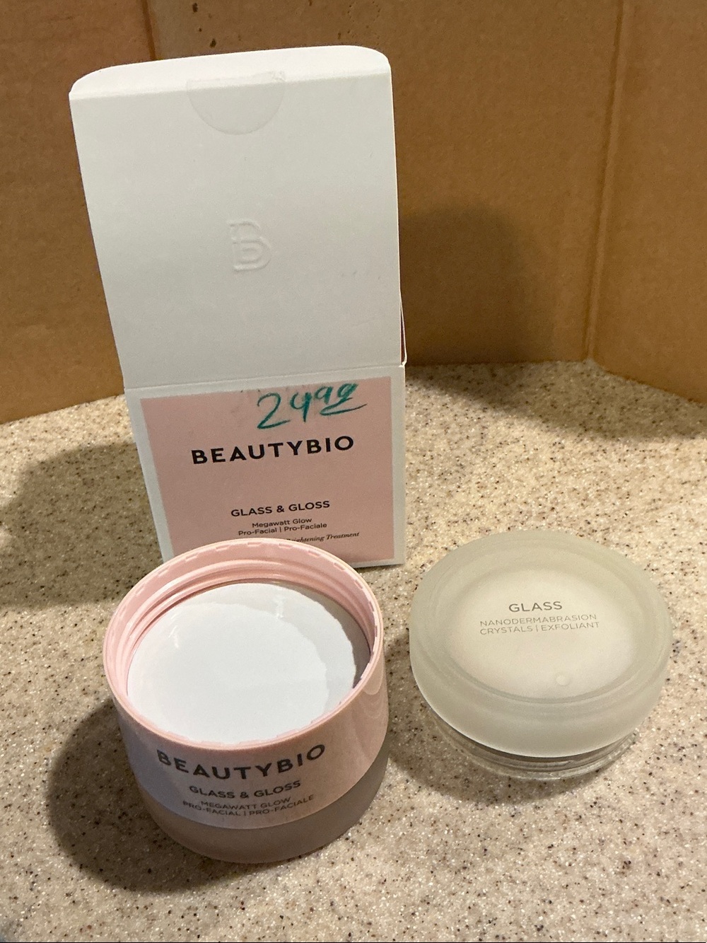 BeautyBio Glass & Gloss 2 Step Retexturizing & Brightening Pro-Facial 2X 1oz